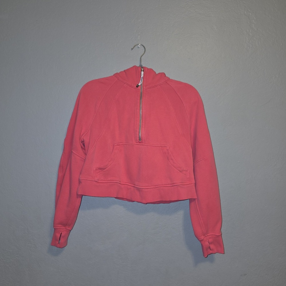 LULULEMON Pink Oversized Half Zip Scuba Hoodie Athleisure Streetwear Sz XS / S
